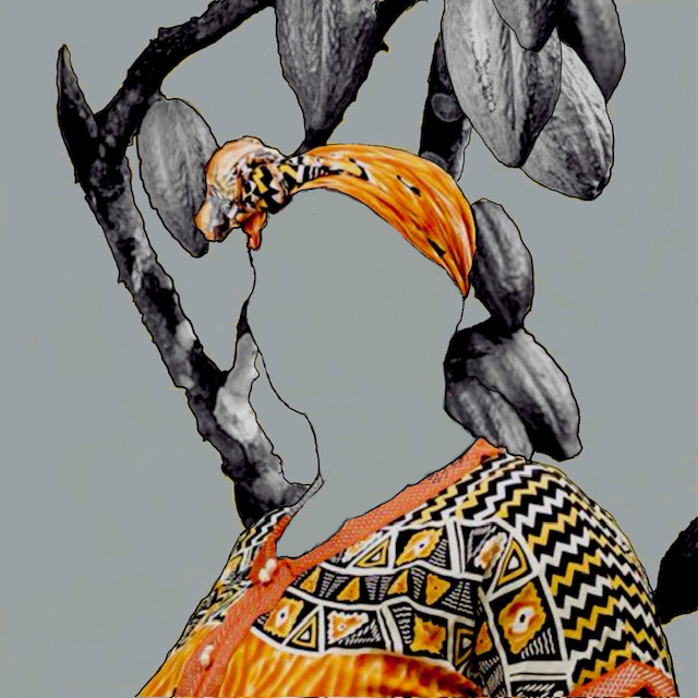 Silhouette of woman in traditional African attire